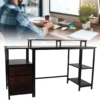 omputer Desk with Raised Shelf & Drawers – Sturdy Home Office Workstation