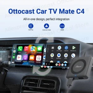 OTTOCAST Car TV Mate C4 Wireless CarPlay & Android Auto Adapter with HDMI Support